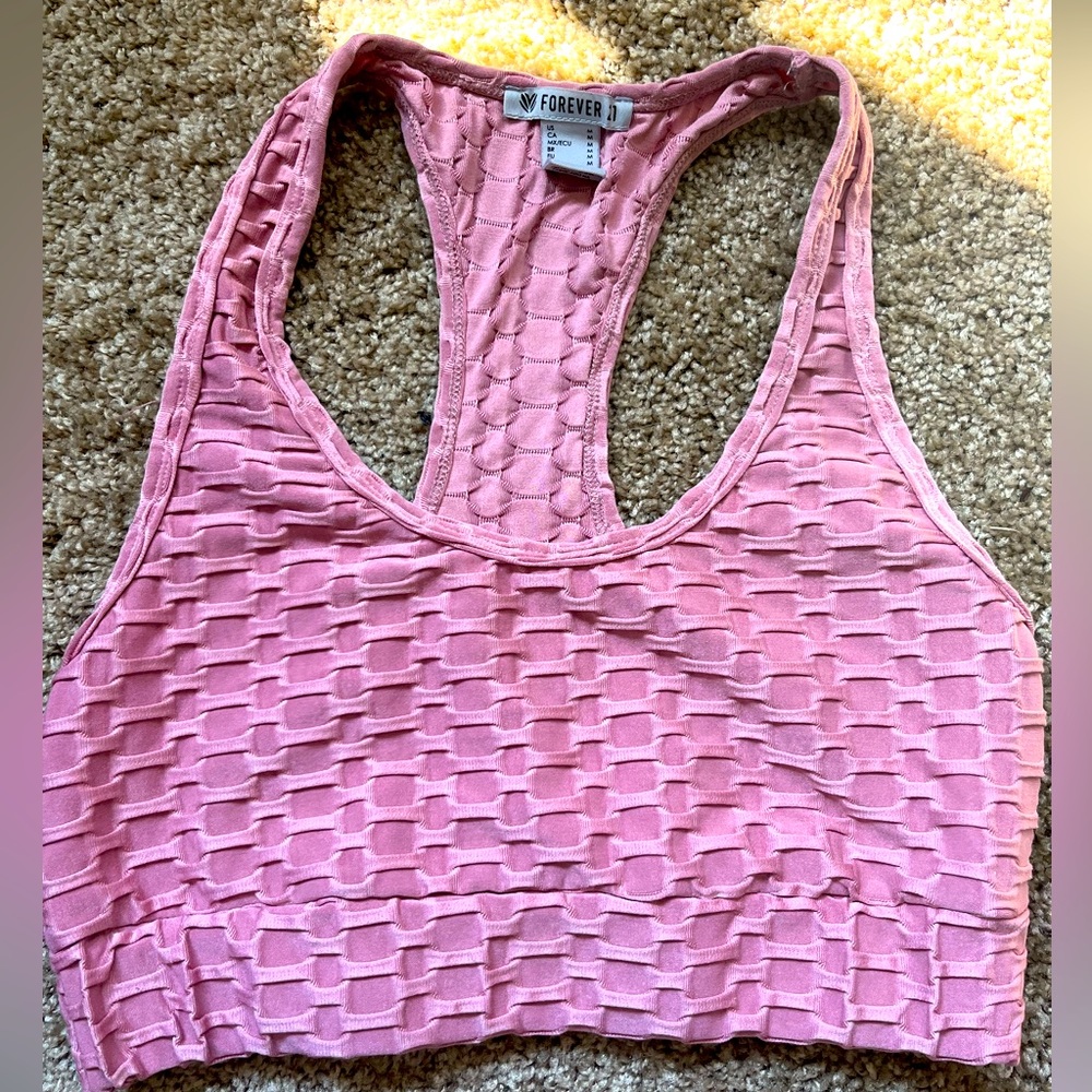 Forever 21 pink mesh workout set